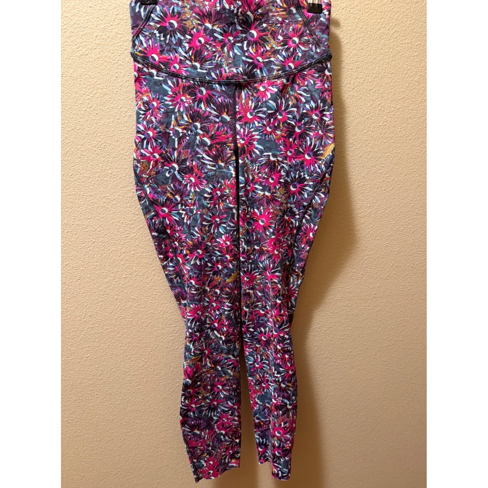 Lululemon High Rise Floral Leggings Pink Purple Blue Size 4 W5CORN